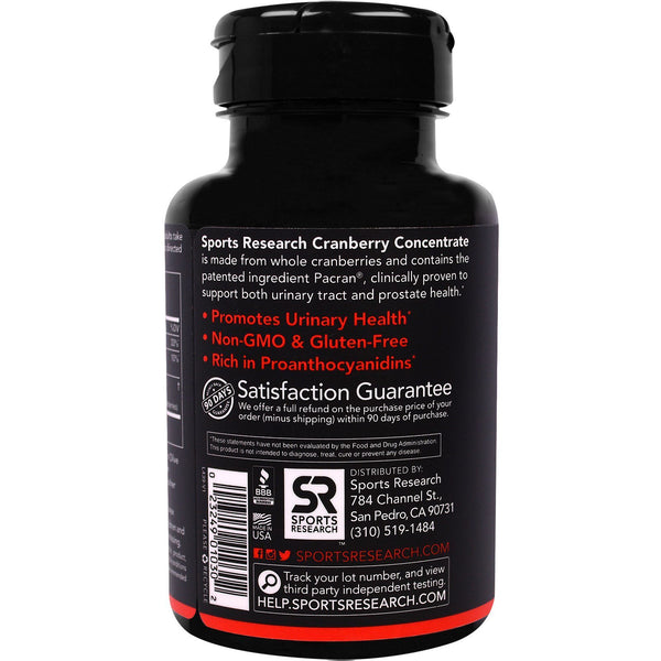 Sports Research, Cranberry Concentrate, 250 mg, 90 Softgels - The Supplement Shop
