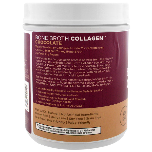 Dr. Axe / Ancient Nutrition, Bone Broth Collagen, Chocolate, 1.16 lbs (528 g) - The Supplement Shop