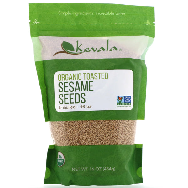 Kevala, Organic Toasted Sesame Seeds, Unhulled, 16 oz (454 g) - The Supplement Shop