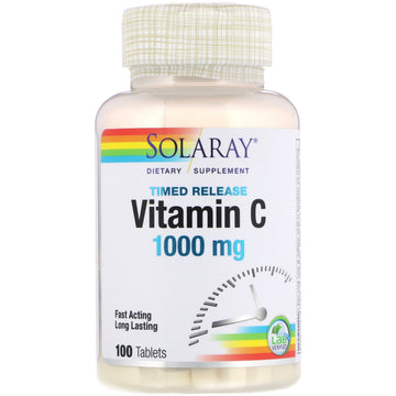 Solaray, Timed-Release Vitamin C, 1,000 mg, 100 Tablets