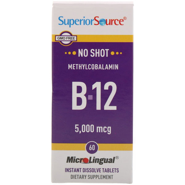 Superior Source, Methylcobalamin B-12, 5,000 mcg, 60 Tablets - The Supplement Shop