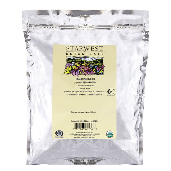 Starwest Botanicals, Organic Cumin Seed, 1 lb (453.6 g) - The Supplement Shop