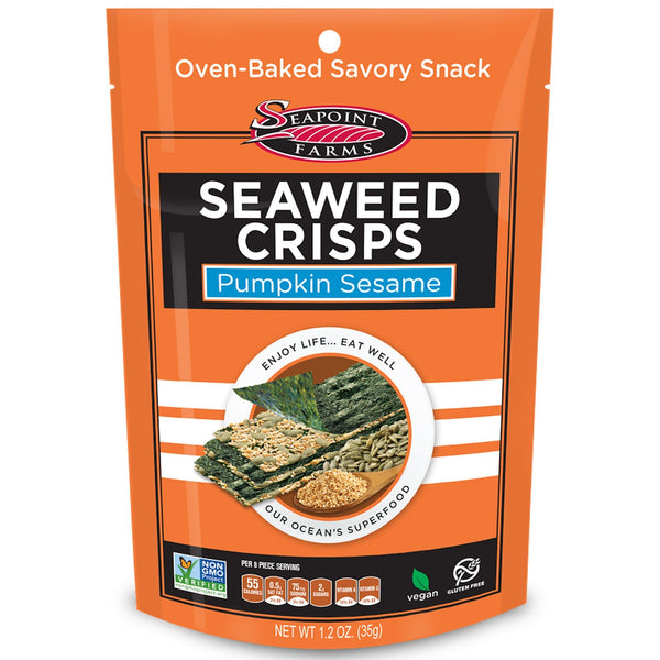 Seapoint Farms, Seaweed Crisps, Pumpkin Sesame, 1.2 oz (35 g) - The Supplement Shop