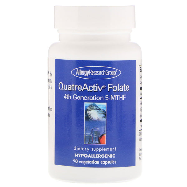 Allergy Research Group, QuatreActiv Folate, 4th Generation 5-MTHF, 90 Vegetarian Capsules - The Supplement Shop