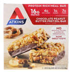 Atkins, Chocolate Peanut Butter Pretzel Bar, 5 Bars, 1.69 oz (48 g) Each - The Supplement Shop