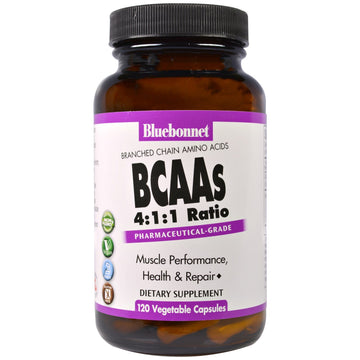 Bluebonnet Nutrition, BCAAs 4:1:1 Ratio, 120 Vegetable Capsules