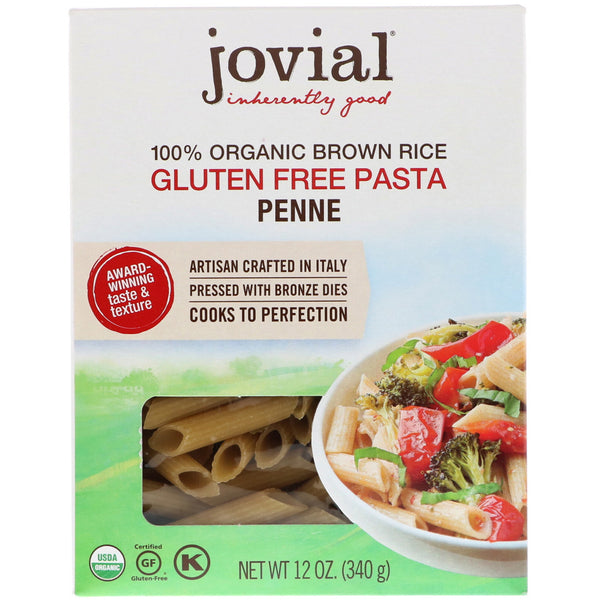 Jovial, 100% Organic Brown Rice Pasta, Penne, 12 oz (340 g) - The Supplement Shop