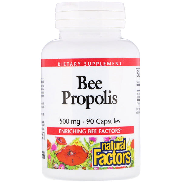 Natural Factors, Bee Propolis, 500 mg, 90 Capsules - The Supplement Shop