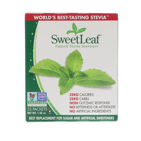 Wisdom Natural, SweetLeaf, Natural Stevia Sweetener, 35 Packets, 1.25 oz - The Supplement Shop