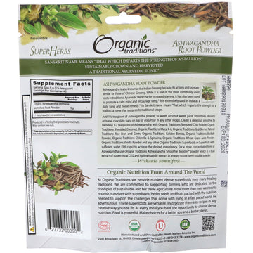 Organic Traditions, Ashwagandha Root Powder, 7 oz (200 g)