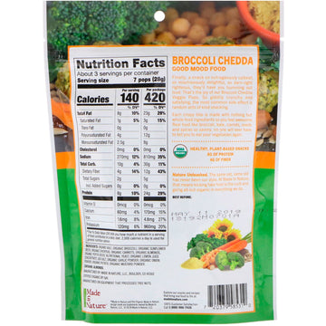 Made in Nature, Organic Veggie Pops, Broccoli Chedda Supersnacks, 3 oz (85 g)