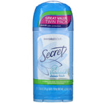 Secret, pH Balanced Antiperspirant/Deodorant, Invisible Solid, Shower Fresh, Twin Pack, 2.6 oz (73 g) Each - The Supplement Shop