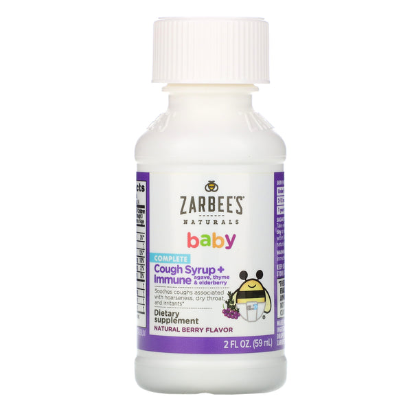 Zarbee's, Baby Cough Syrup + Immune, Natural Berry Flavor, 2 fl oz (59 ml) - The Supplement Shop