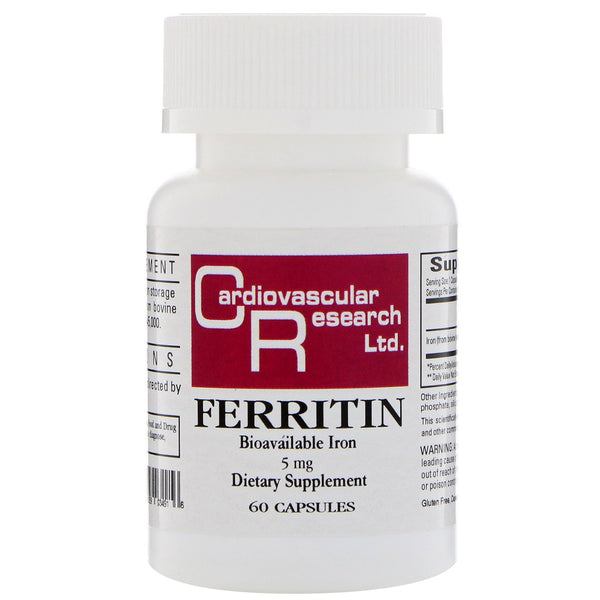 Cardiovascular Research, Ferritin, 5 mg, 60 Capsules - The Supplement Shop