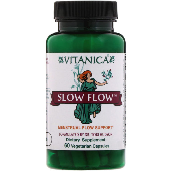 Vitanica, Slow Flow, Menstrual Flow Support, 60 Vegetarian Capsules - The Supplement Shop