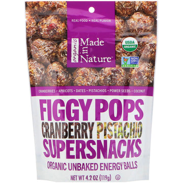 Made in Nature, Organic Figgy Pops, Cranberry Pistachio Supersnacks, 4.2 oz (119 g)