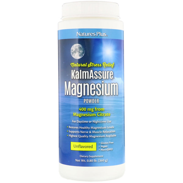 Nature's Plus, KalmAssure Magnesium Powder, Unflavored, 400 mg , 0.80 lb (360 g) - The Supplement Shop