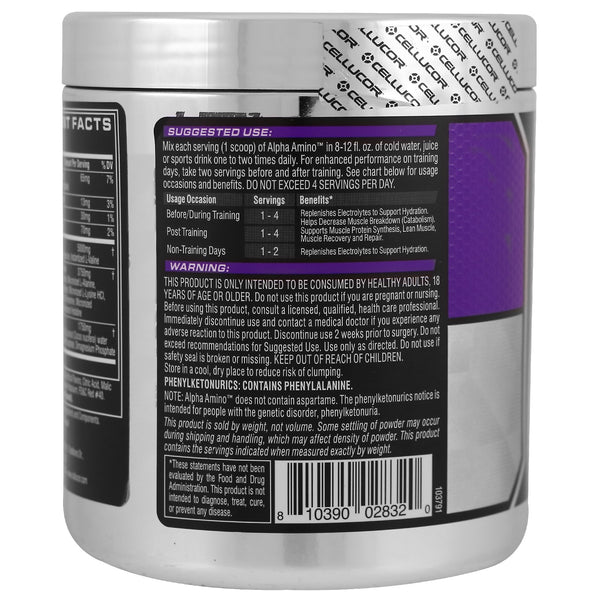 Cellucor, Alpha Amino, Performance BCAAs, Fruit Punch, 13.4 oz (381 g) - The Supplement Shop