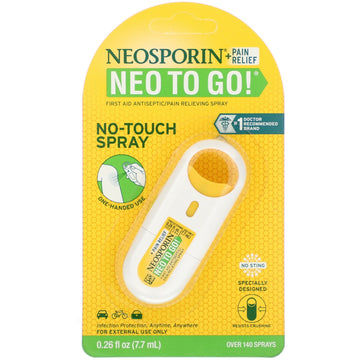 Neosporin, + Pain Relief, Neo To Go!, First Aid Antiseptic/Pain Relieving Spray, 0.26 fl oz (7.7 ml)