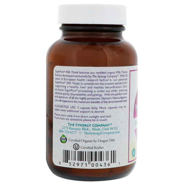 The Synergy Company, Pure Synergy, Super Pure Milk Thistle Organic Extract, 60 Organic Vegetarian Caps - The Supplement Shop