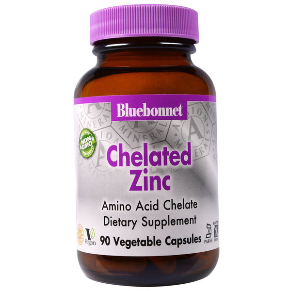 Bluebonnet Nutrition, Chelated Zinc, 90 Vegetable Capsules - The Supplement Shop