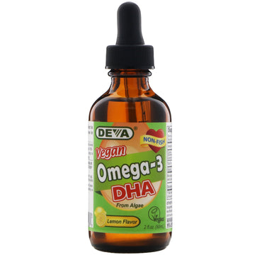Deva, Omega-3 DHA, Vegan, Lemon Flavor, 2 fl oz (60 ml)