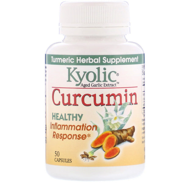 Kyolic, Aged Garlic Extract, Curcumin, 50 Capsules - The Supplement Shop