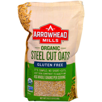 Arrowhead Mills, Organic Steel Cut Oats, Gluten Free, 1.5 lbs (680 g)