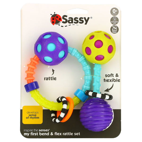 Sassy, My First Bend & Flex Rattle Set, 0+ Months, 2 Piece Set - The Supplement Shop
