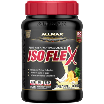 ALLMAX Nutrition, Isoflex, Pure Whey Protein Isolate (WPI Ion-Charged Particle Filtration), Pineapple Coconut, 2 lbs (907 g)