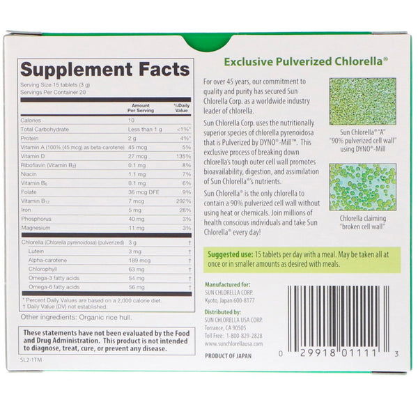 Sun Chlorella, A, 200 mg, 300 Tablets - The Supplement Shop