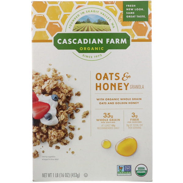 Cascadian Farm, Organic Oats & Honey Granola Cereal, 16 oz (453 g) - The Supplement Shop