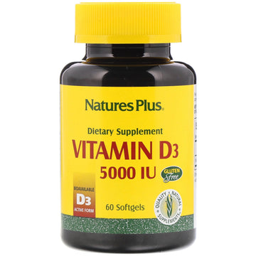 Nature's Plus, Vitamin D3, 5000 IU, 60 Softgels