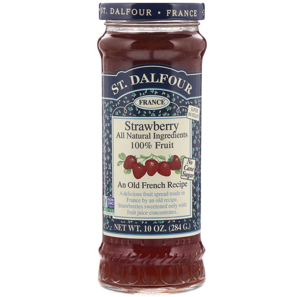 St. Dalfour, Strawberry, Deluxe Strawberry Spread, 10 oz (284 g) - The Supplement Shop