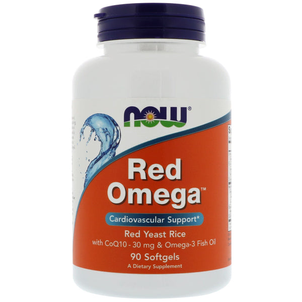 Now Foods, Red Omega, Red Yeast Rice with CoQ10, 30 mg, 90 Softgels - The Supplement Shop