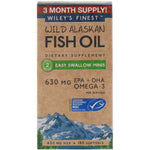 Wiley's Finest, Wild Alaskan Fish Oil, Easy Swallow Minis, 450 mg, 180 Softgels - The Supplement Shop