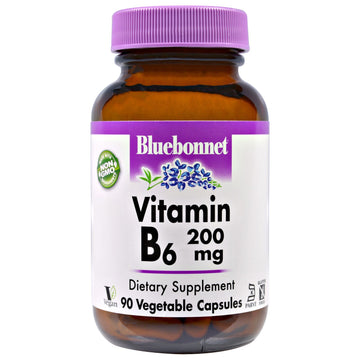 Bluebonnet Nutrition, Vitamin B-6, 200 mg, 90 Vegetable Capsules