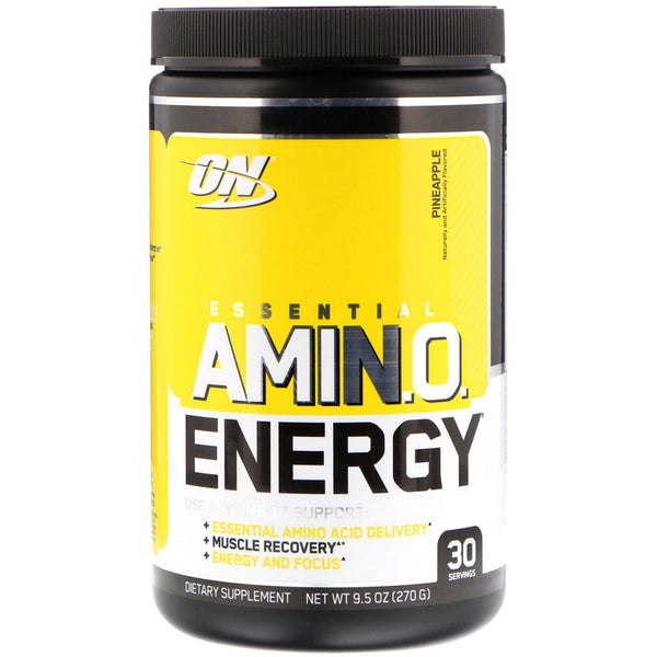 Optimum Nutrition, ESSENTIAL AMIN.O. ENERGY, Pineapple, 9.5 oz (270 g) - The Supplement Shop