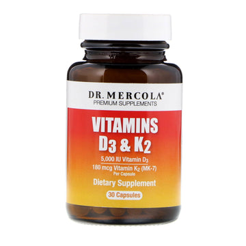 Dr. Mercola, Vitamins D3 & K2, 30 Capsules