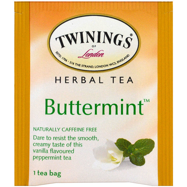 Twinings, Herbal Tea, Buttermint, Caffeine Free , 20 Individual Tea Bags, 1.41 oz (40 g) - The Supplement Shop