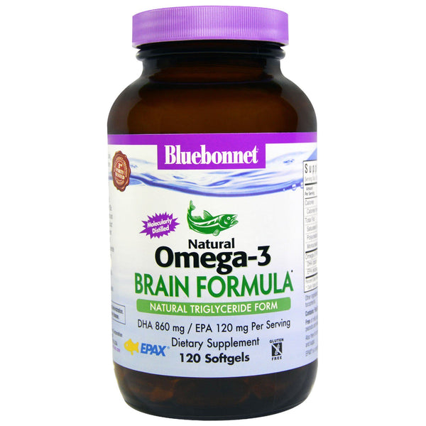 Bluebonnet Nutrition, Natural Omega-3, Brain Formula, 120 Softgels - The Supplement Shop