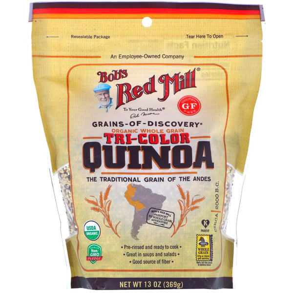 Bob's Red Mill, Organic Tri-Color Quinoa, Whole Grain, 13 oz (369 g) - The Supplement Shop