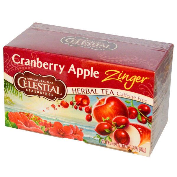 Celestial Seasonings, Herbal Tea, Cranberry Apple Zinger, Caffeine Free, 20 Tea Bags, 1.5 oz (42 g) - The Supplement Shop