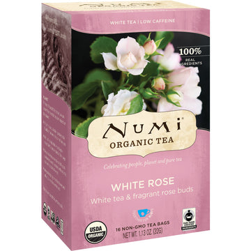 Numi Tea, Organic Tea, White Tea, White Rose, 16 Tea Bags, 1.13 oz (32 g)