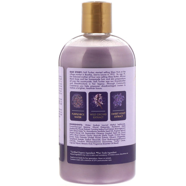 SheaMoisture, Strength + Color Care Shampoo, Purple Rice Water, 13.5 fl oz (399 ml) - The Supplement Shop