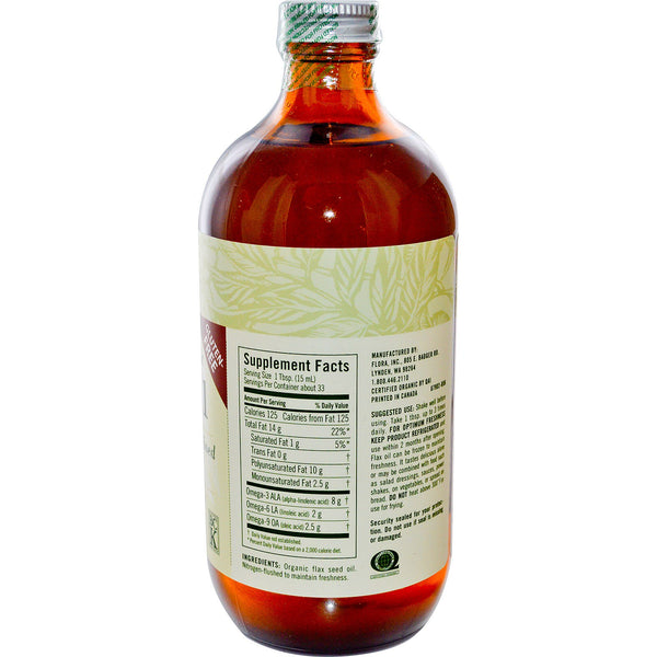 Flora, Certified Organic Flax Oil, 17 fl oz (500 ml) - The Supplement Shop