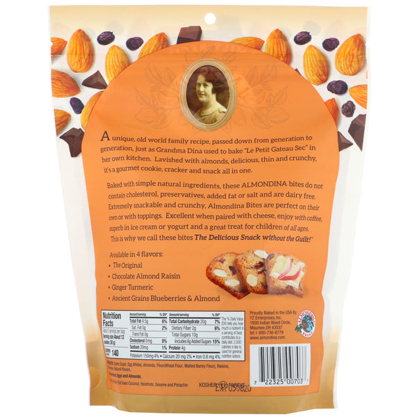 Almondina, Almond Bites, Chocolate Almond Raisin, 5 oz (142 g) - The Supplement Shop