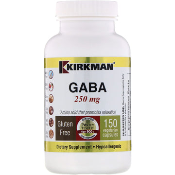 Kirkman Labs, GABA, 250 mg, 150 Vegetarian Capsules