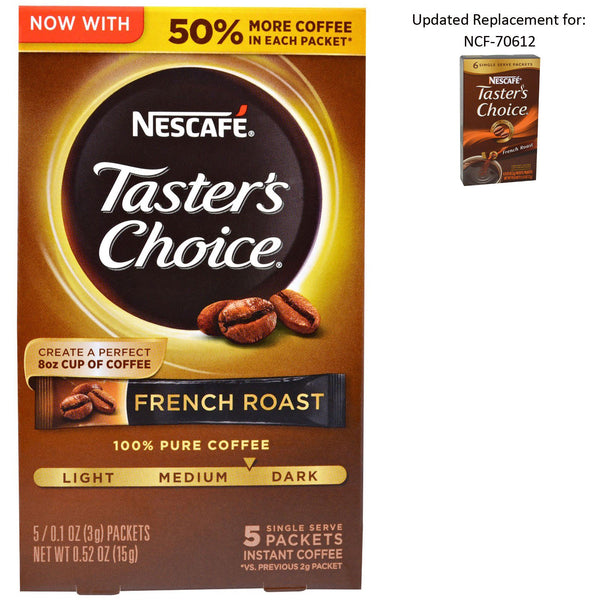 Nescafé, Taster's Choice, Instant Coffee, French Roast, 5 Single Serve Packets, 0.1 oz (3 g) Each - The Supplement Shop