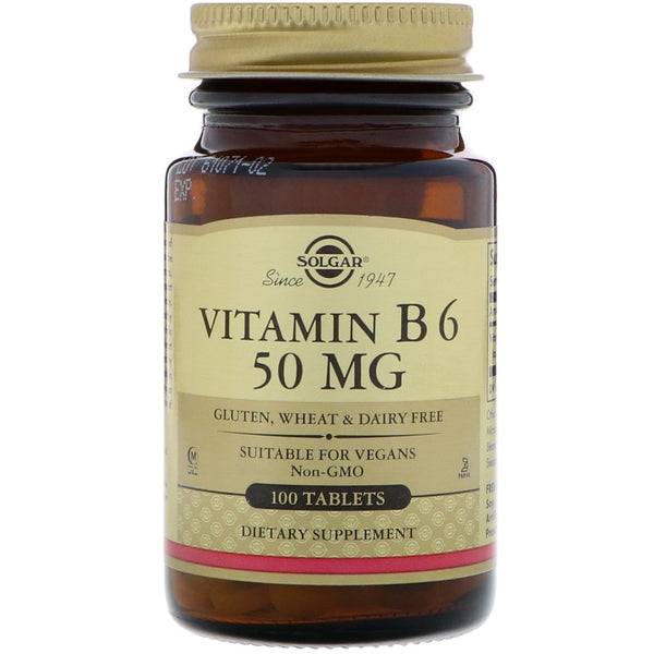 Solgar, Vitamin B6, 50 mg, 100 Tablets - The Supplement Shop